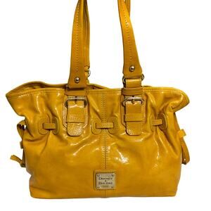 DOONEY & BOURKE Vintage Orange Yellow Small Patent Leather CHIARA D/S Satchel